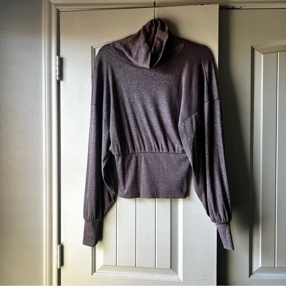 Free People Purple Turtleneck Top XS - Picture 2 of 6